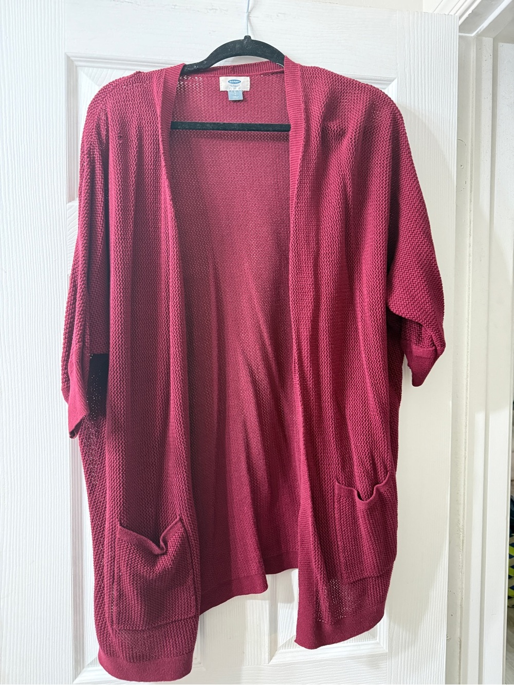Open-Front Burgundy Women's Cardigan Sweater